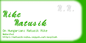 mike matusik business card